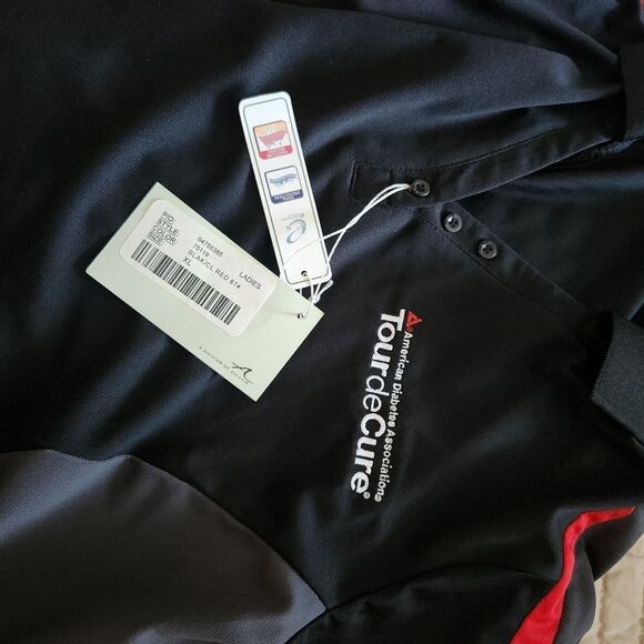 Extreme Performance Womens Tour de Cure Embroidered Polo Shirt Size XL - Picture 6 of 7